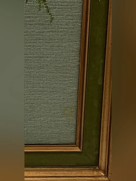 Vintage Framed Petit Point Needlework – Two Birds on Bamboo ,Made in Mexico 1997 - Picture 9 of 17